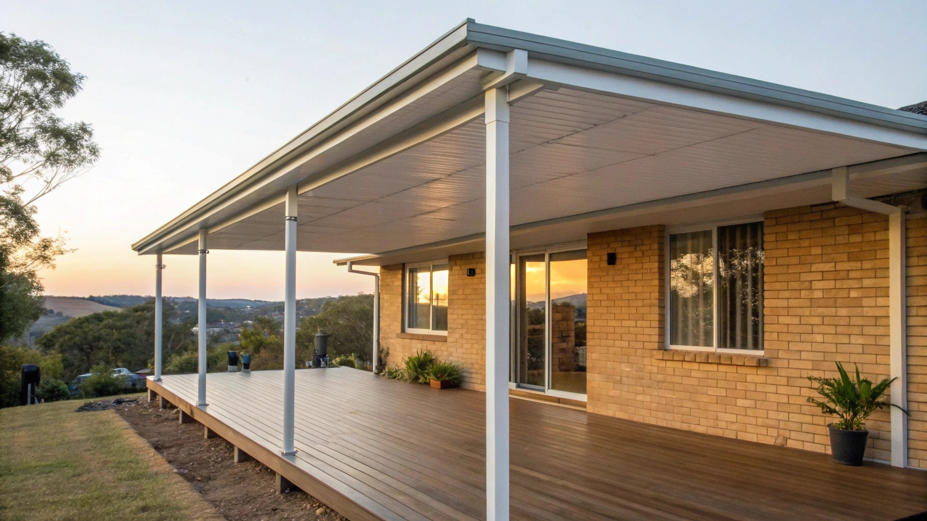 Flat-roof patio and deck on a home in Kiama