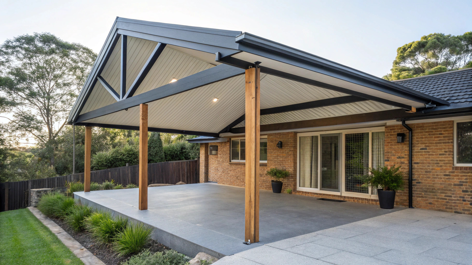 Custom-built gable patio on a home in Wollongong