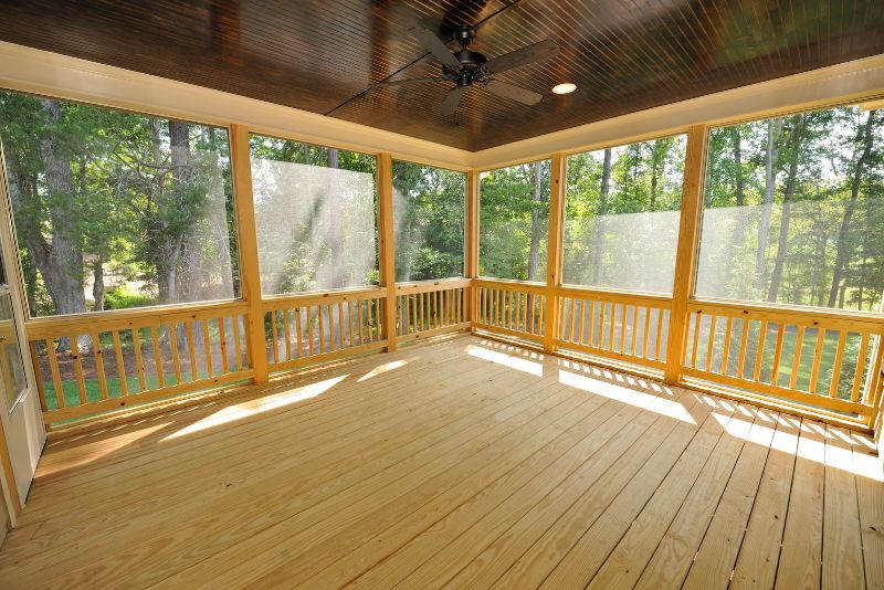 timber decking with glass railing